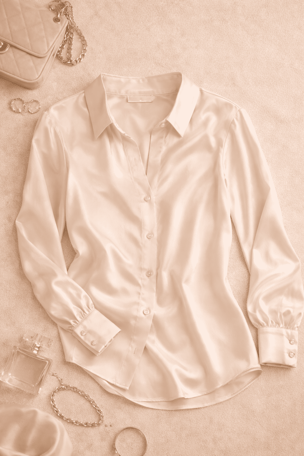 Milla Satin Blouse “Ivory Pearl
