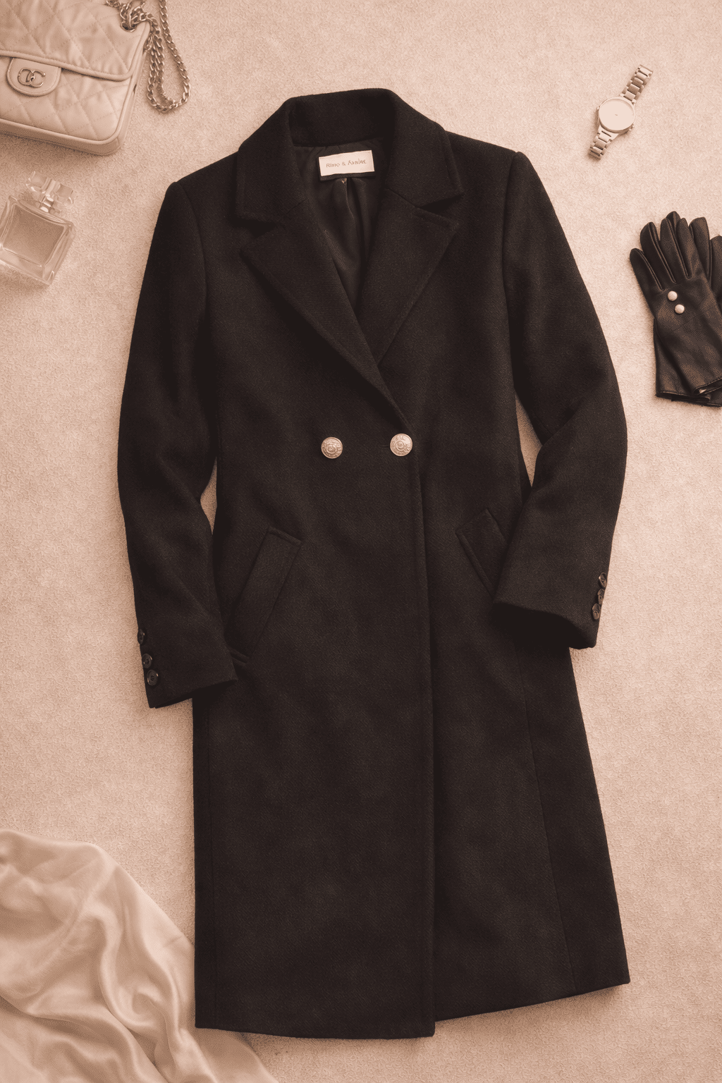 Rino & Pelle Coat “Noir Chic”
