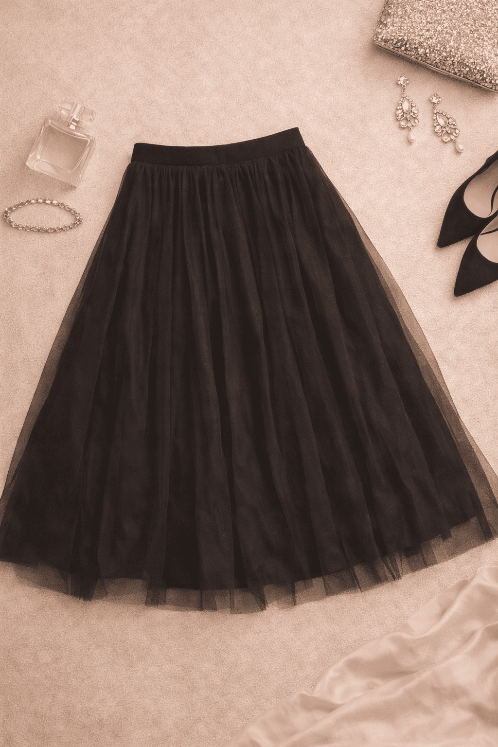Twenty-29 Pleated Skirt “Black Tulle”